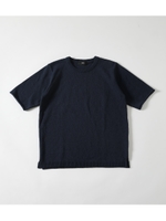 COTTON BOUCLE KNIT PULLOVER/NVY