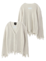 COTTON KNIT CARDIGAN/ライトグレー