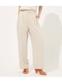 COTTON LINEN WIDE PANTS/柄BEG5