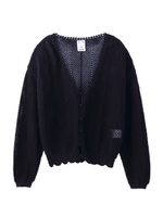 CROCHET CARDIGAN/ブラック
