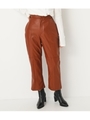 FAUX LEATHER PIN TUCK PT/BRN