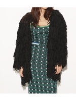 FEATHER YARN GOWN/BLK