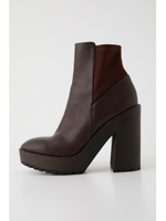 FIT CHUNKY HEEL BOOTS/BRN