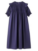 FRILL AND TUCK DRESS/ネイビー