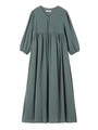 GATHER COTTON DRESS/グリーン
