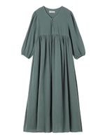 GATHER COTTON DRESS/グリーン