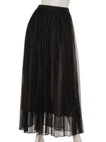 LACE PLEATED SKIRT/BLACK