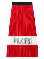 LOGO PLEATED SKIRT/レッド