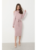 Layered style Knit OP/L/PNK1