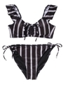 MULTI-STRIPE BIKINI/ブラック