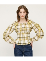 PAIGE CHECK SQUARE TOPS/M/YEL7