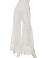 PANELLED LACE PANTS/WHITE