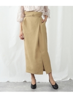 PARLMASELトリアセスラブラップコクーンスカート/ベージュ(005)
