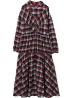 PLAID FLANNEL GATHERED DRESS/レッド