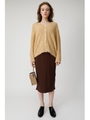 RIB LONG SKIRT/D/BRN3