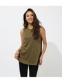 SLIT RIB TANK TOP/KHA