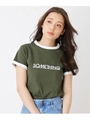 SOMETHING　Tシャツ/カーキ(027)