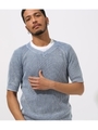 STONEWASH SHORT SLEEVE KNIT/BLU