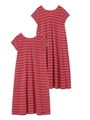 STRIPED S/S DRESS/レッド