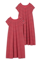 STRIPED S/S DRESS/レッド
