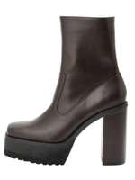 TANK HEEL CURVE BOOTS/BRN