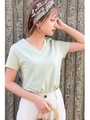 USAコットンVネックTシャツ/ライトグリーン(130)
