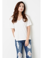 USコットンVネックTシャツ/WHITE