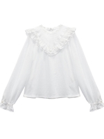 Vヨークレースカットソー/ホワイト