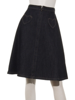 WG51 JUPE ハートポケットデニムスカート/ブルー系