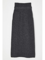 WIDE RIB KNIT スカート/T.GRY
