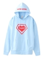 X-girl × SUPER LOVERS LOGO HOODIE/ライトブルー