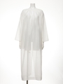 [BED&BREAKFAST]Ｓｈｅｅｒ　Ｓｔｒｉｐｅｄ　Ｃｒｅｐｅ　ギャザードレス/WHITE