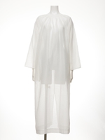 [BED&BREAKFAST]Ｓｈｅｅｒ　Ｓｔｒｉｐｅｄ　Ｃｒｅｐｅ　ギャザードレス/WHITE