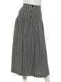 [GREED]Dobby Stripes Button Front Skirt/KHAKI