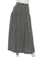 [GREED]Dobby Stripes Button Front Skirt/KHAKI
