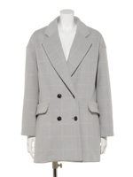 [GREED]Reversible Check Wool Half Coat/GRAY