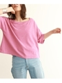 [洗える・36(S)/42(LL)WEB限定サイズ]ワンショルダー風インナー付アシンメトリーパイルプルオーバー/レットプラム(075)