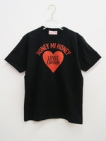 heart logo T-shirt/black×red