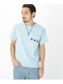 ohcool ポケットスターライン 半袖 Tシャツ/ライトブルー(091)
