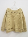 popcorn knit cardigan/beige