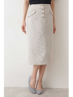 ｜美人百花 4月号掲載｜フロントボタンナローミディスカート/ベージュ(040)