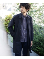 《WEB限定》裏チェック撥水バルカラーコート/ブラック(010)
