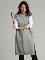 《ラエフ定番アイテム【極】シリーズ》MAHARAJAロングニットベスト/ライトグレー