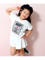 【ANAP KIDS】 裾切り替えチュールワッペンデザインワンピース/ホワイト(001)