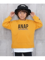 【ANAPKIDS】レイヤード風裏毛トレーナー/マスタード(044)