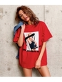 【ANAP】フォトプリントBIGTシャツ/レッド(025)