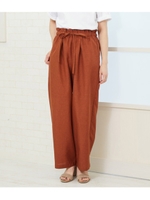 【AULI】 イージーワイドパンツ/ブラウン(015)