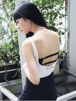 【EMODA×佐藤晴美】バックオープンロゴタンクトップ/WHT