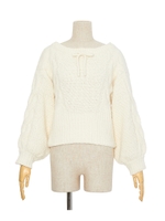 【F&A】モールフェザーケーブルニットプルオーバー/OFF WHITE