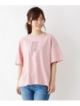 【KIDSリンク】ロゴアソート五分袖Tシャツ/ベビーピンク(071)
